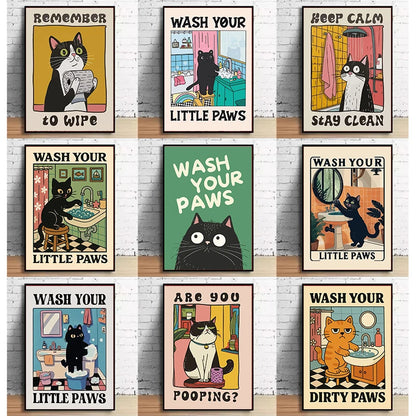 Wash Paws Cat Canvas Print
