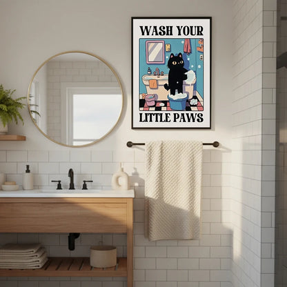 Wash Paws Cat Canvas Print