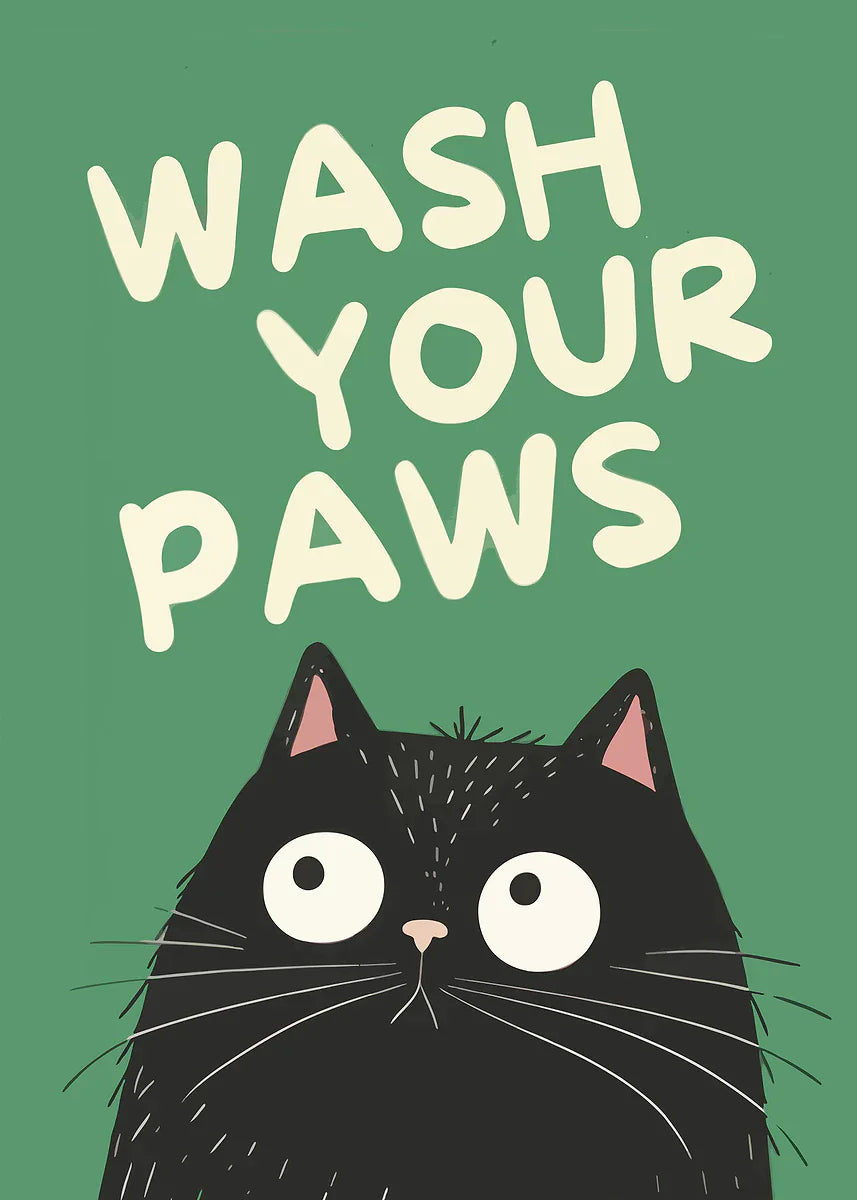 Wash Paws Cat Canvas Print