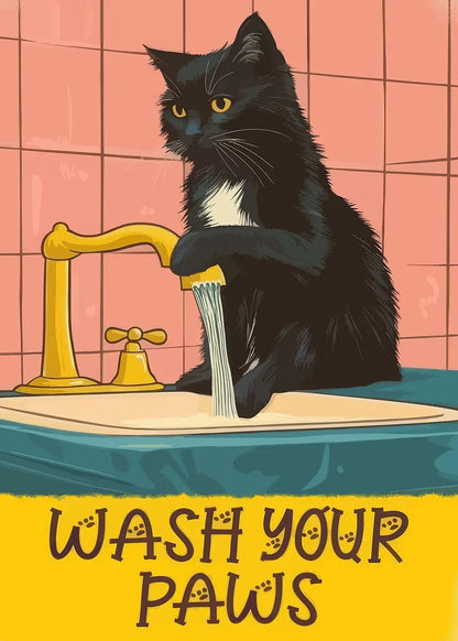 Wash Paws Cat Canvas Print