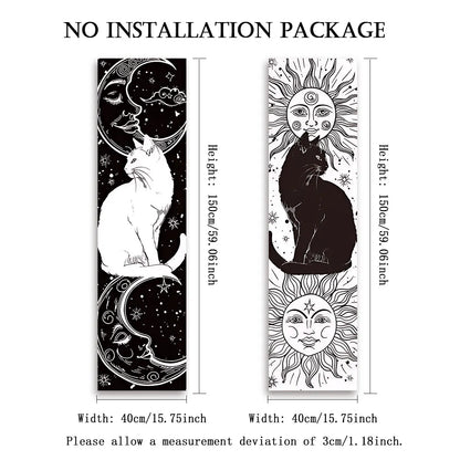 Black and White Cat Vertical Tapestry